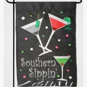 Magnolia Lane Southern‎ Sippin' Cocktail Martini Garden Flag Double Sided 13x18